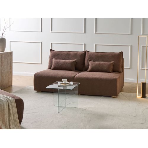 Canapé Modulable 3 Places Nerbo Bouclé Marron