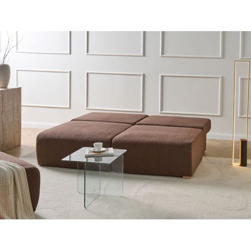 Canapé Modulable 3 Places Nerbo Bouclé Marron