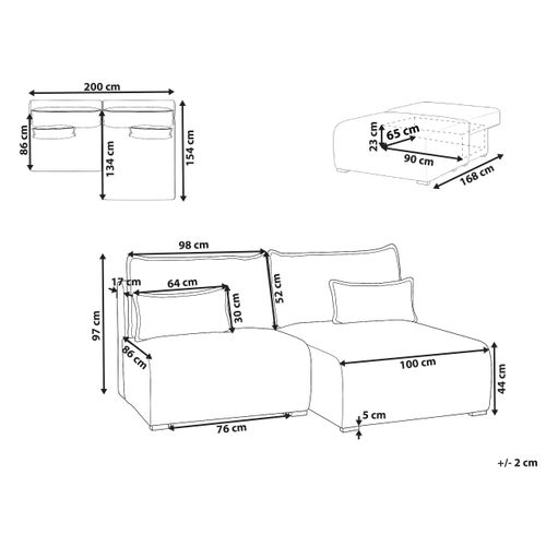 Canapé D'angle Modulable Nerbo Bouclé Marron Côté Gauche
