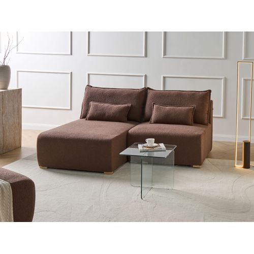 Canapé D'angle Modulable Nerbo Bouclé Marron Côté Droit