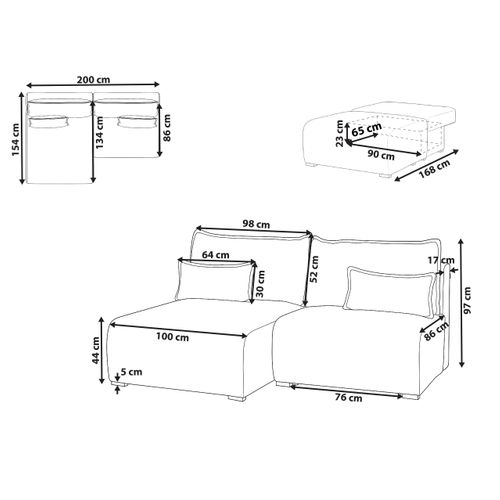 Canapé D'angle Modulable Nerbo Bouclé Marron Côté Droit