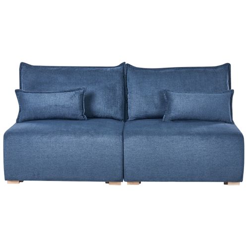 Canapé Modulable 3 Places Nerbo Tissu Bleu