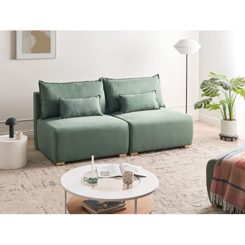 Canapé Modulable 3 Places Nerbo Tissu Vert Clair
