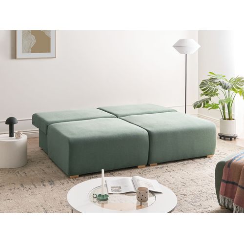 Canapé Modulable 3 Places Nerbo Tissu Vert Clair