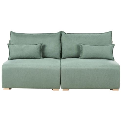 Canapé Modulable 3 Places Nerbo Tissu Vert Clair