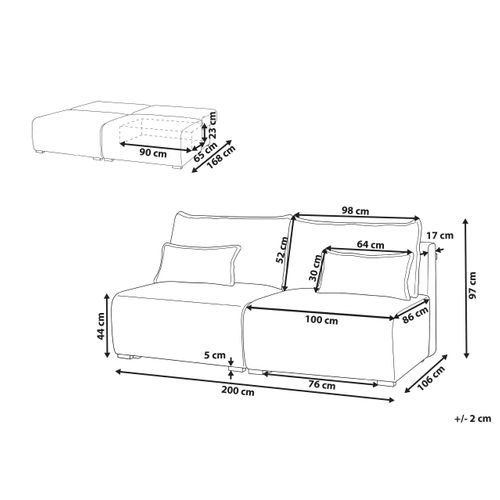 Canapé Modulable 3 Places Nerbo Tissu Vert Clair