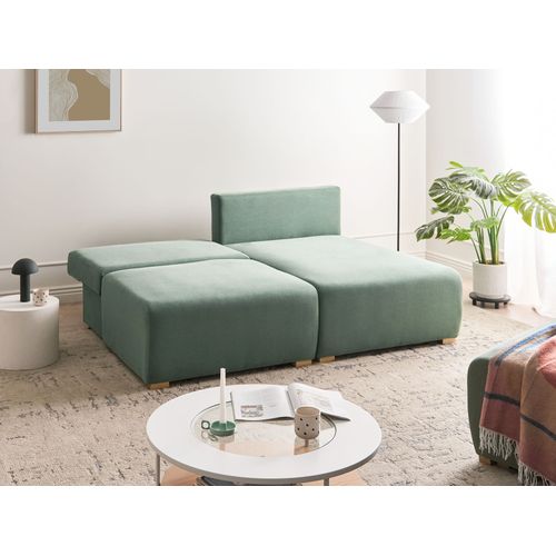 Canapé D'angle Modulable Nerbo Tissu Vert Clair Côté Gauche