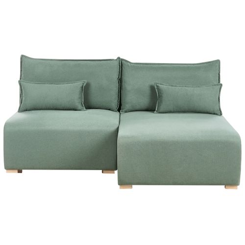 Canapé D'angle Modulable Nerbo Tissu Vert Clair Côté Gauche