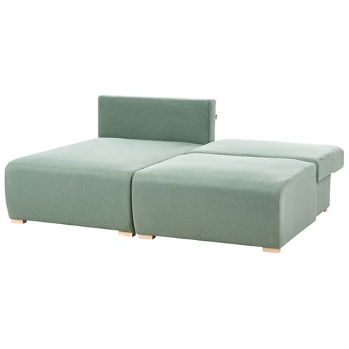 Canapé D\'angle Modulable Nerbo Tissu Vert Clair Côté Droit