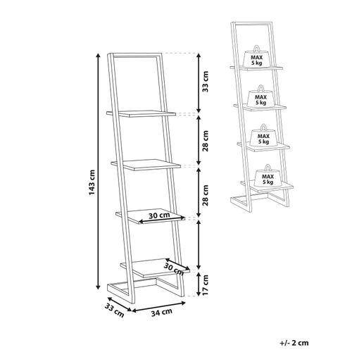 Étagère à 4 Niveaux Joplin 143 Cm Blanc