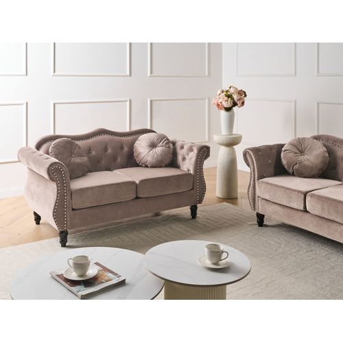 Canapé 2 Places Skien Velours Taupe