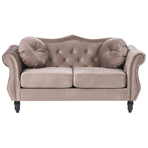 Canapé 2 Places Skien Velours Taupe