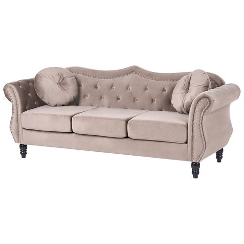 Canapé 5 Places Skien Velours Taupe