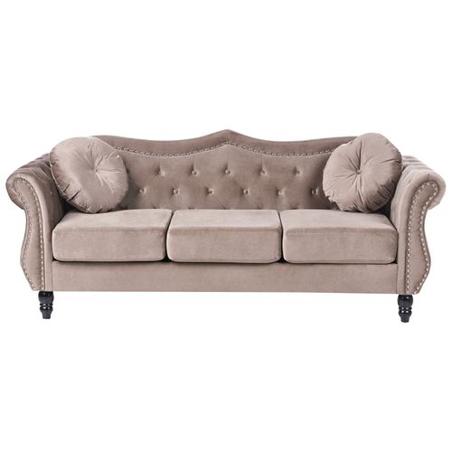 Canapé 5 Places Skien Velours Taupe