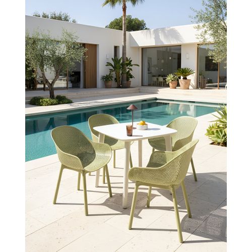 Lot De 4 Chaises De Jardin Tiggiano Vert Olive