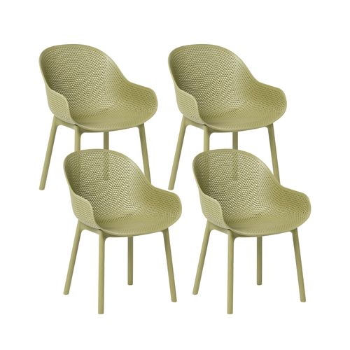 Lot De 4 Chaises De Jardin Tiggiano Vert Olive