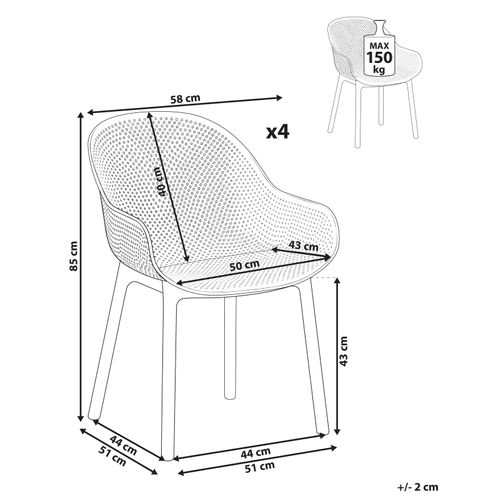 Lot De 4 Chaises De Jardin Tiggiano Vert Olive