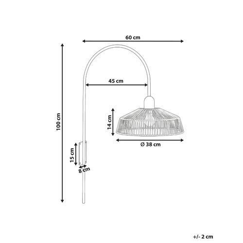 Lampe Murale Nosara Corde En Papier Naturel