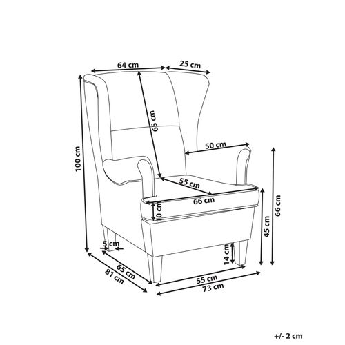 Fauteuil à Oreilles Abson Velours Côtelé Vert