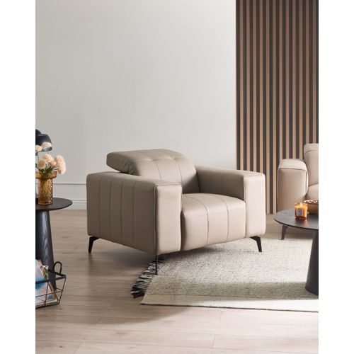 Fauteuil Ommel Cuir Pu Taupe