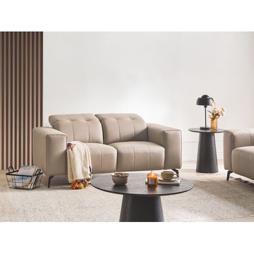 Canapé 2 Places Ommel Cuir Pu Taupe