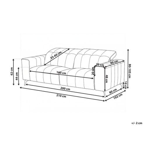 Canapé 3 Places Ommel Cuir Pu Taupe