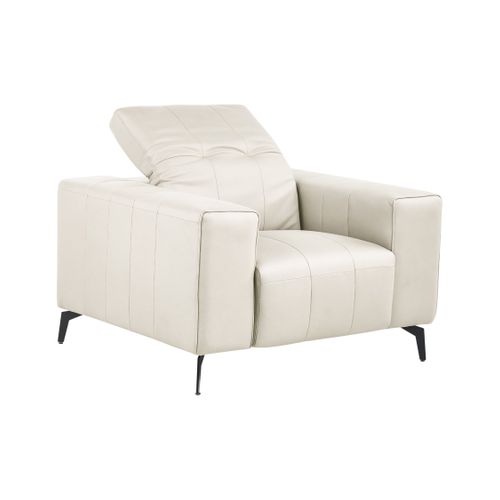 Fauteuil Ommel Cuir Pu Beige Clair