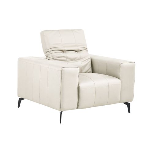 Fauteuil Ommel Cuir Pu Beige Clair