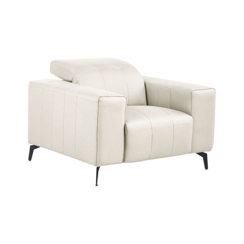 Fauteuil Ommel Cuir Pu Beige Clair
