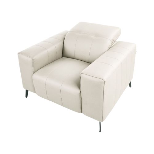 Fauteuil Ommel Cuir Pu Beige Clair