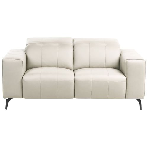Canapé 2 Places Ommel Cuir Pu Beige Clair