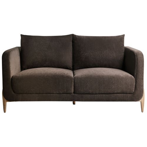 Canapé 2 Places Gimo Tissu Chenille Marron Foncé