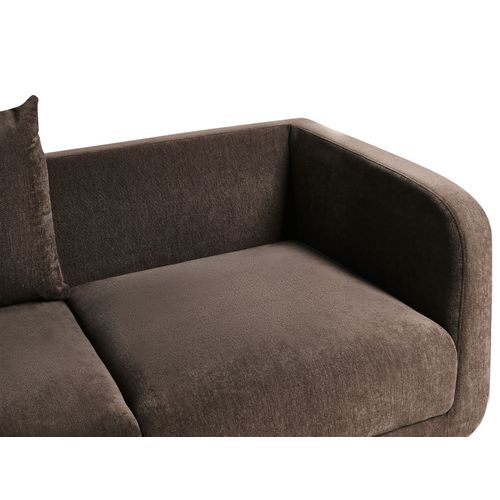 Canapé 2 Places Gimo Tissu Chenille Marron Foncé