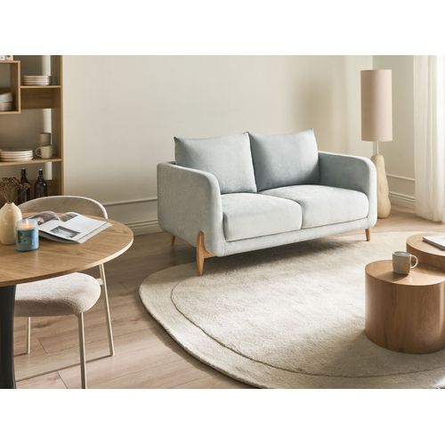 Canapé 2 Places Gimo Tissu Chenille Bleu Clair