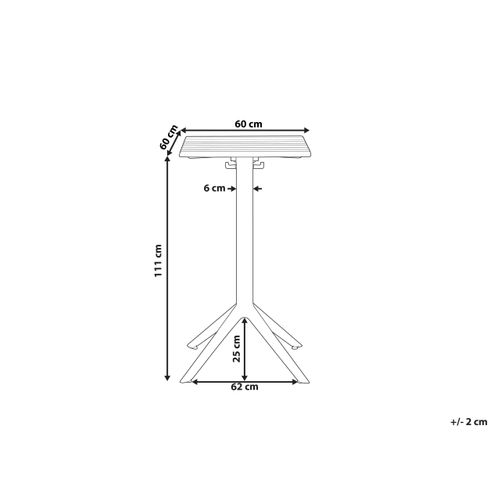 Table De Bar De Jardin Lemnos 60 Cm 60 Cm Beige
