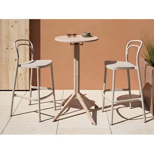 Table De Bar De Jardin Legrena 60 Cm 60 Cm Beige