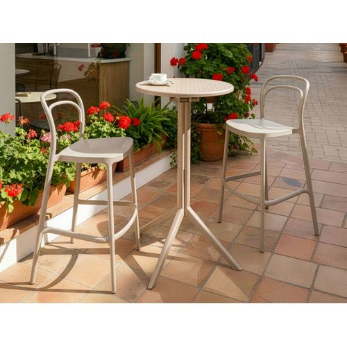 Table De Bar De Jardin Legrena 60 Cm 60 Cm Beige