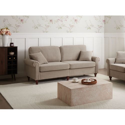 Canapé 3 Places Ginnerup Tissu Taupe