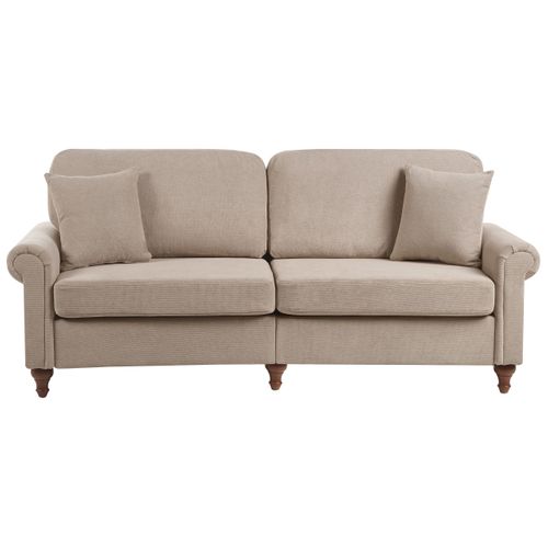 Canapé 3 Places Ginnerup Tissu Taupe