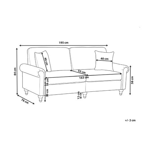 Canapé 3 Places Ginnerup Tissu Taupe