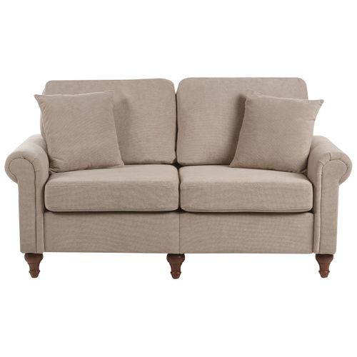 Canapé 2 Places Ginnerup Tissu Taupe