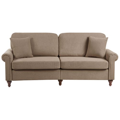 Canapé 3 Places Ginnerup Tissu Marron