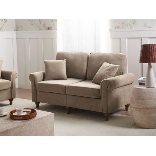 Canapé 2 Places Ginnerup Tissu Marron