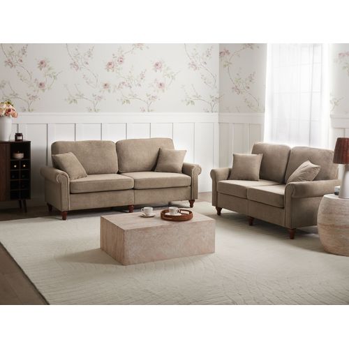 Ensemble De Salon 5 Places Ginnerup Tissu Marron