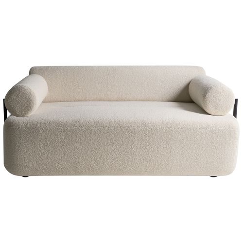 Canapé 2 Places Elva Bouclé Blanc Cassé