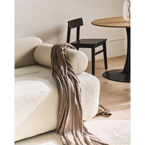 Canapé 2 Places Elva Bouclé Blanc Cassé