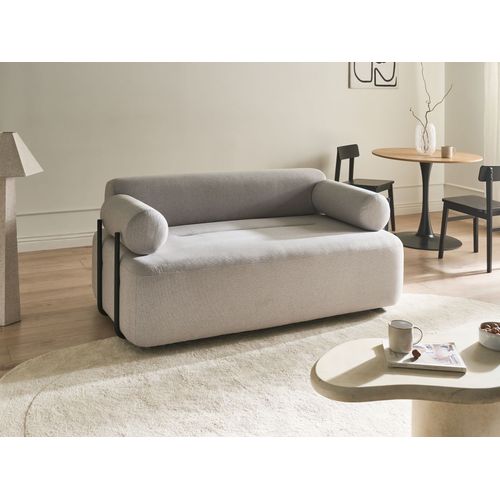 Canapé 2 Places Elva Tissu Gris Clair