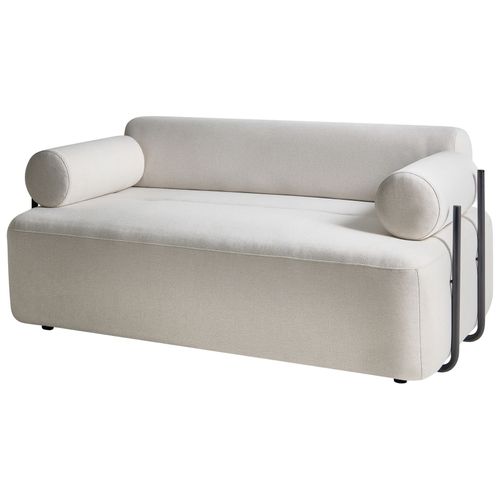 Canapé 2 Places Elva Tissu Blanc Cassé