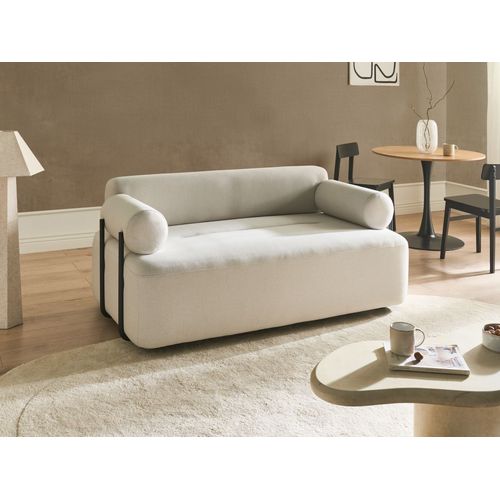 Canapé 2 Places Elva Tissu Blanc Cassé