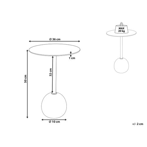 Table D'appoint Oahe Métal Doré